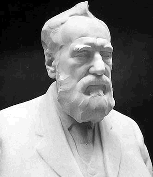 Moses Wainer Dykaar created this bust of Alexander Graham Bell part
